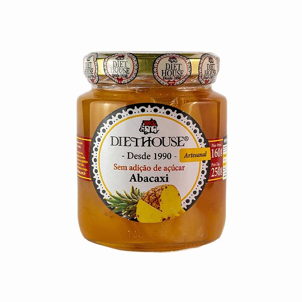 Doce Diet Vegano de Abacaxi em Calda Sem Açúcar - Diet House