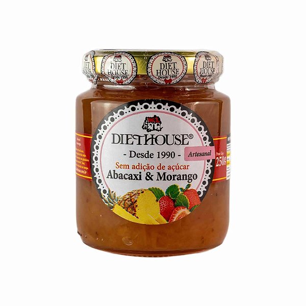 Doce Diet Vegano de Abacaxi com Morango Sem Açúcar - Diet House