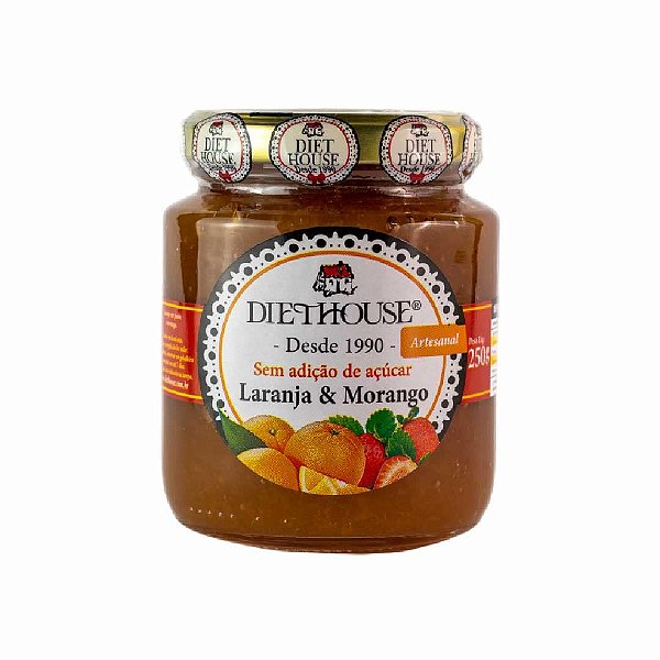 Doce Diet Vegano de Laranja com Morango Sem Açúcar - Diet House