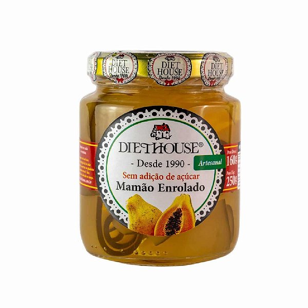 Doce Diet Vegano de Mamão Enrolado Sem Açúcar - Diet House