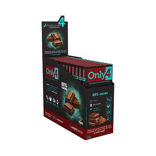Chocolate Vegano Only4 70% Cacau 5g 30 Unidades