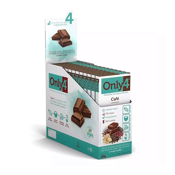 Chocolate Vegano Only4 70% Cacau 20g 15 Unidades