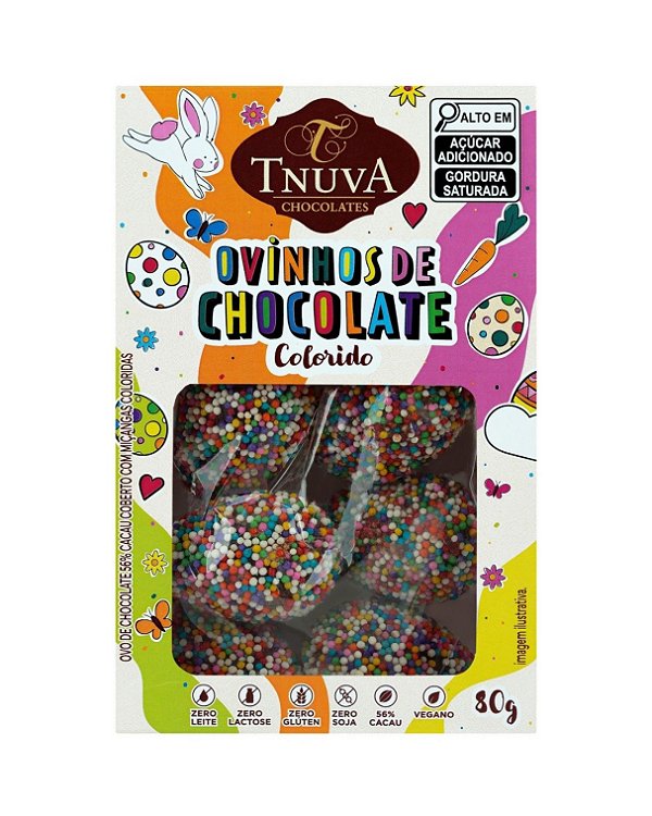 Caixa com Mini Ovinhos de Páscoa Chocolate Colorido 80g