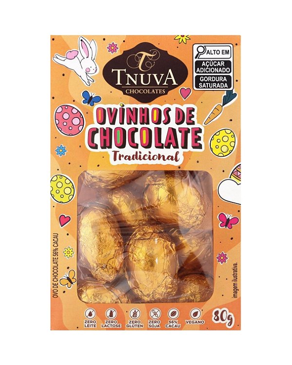 Caixa com Mini Ovinhos de Chocolate Páscoa