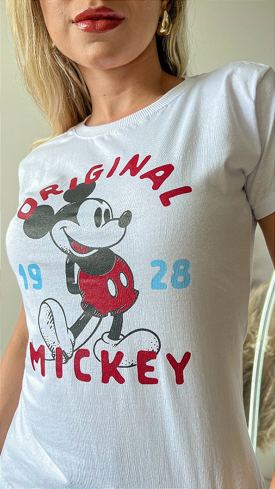 TSHIRT NO ALGODÃO GOLA NA RIBANA MK ORIGINAL- BRANCA