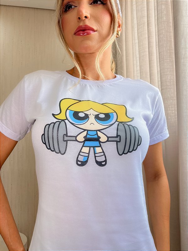 TSHIRT NO ALGODÃO GOLA NA RIBANA LINDINHA - BRANCA