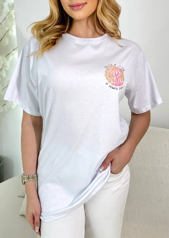 MAX T-SHIRT UNISSEX DEUS É BOM O TEMPO TODO-BRANCA