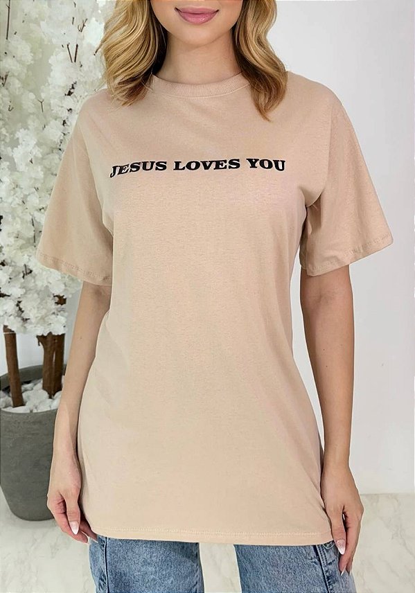 MAX T-SHIRT UNISSEX JESUS LOVES YOU - NUDE