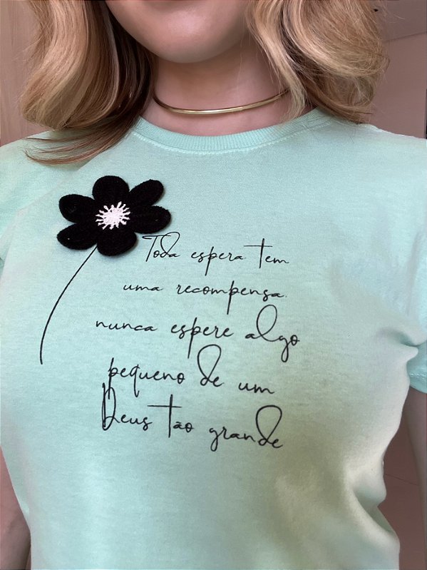 TSHIRT DEUS TÃO GRANDE- VERDE ÁGUA