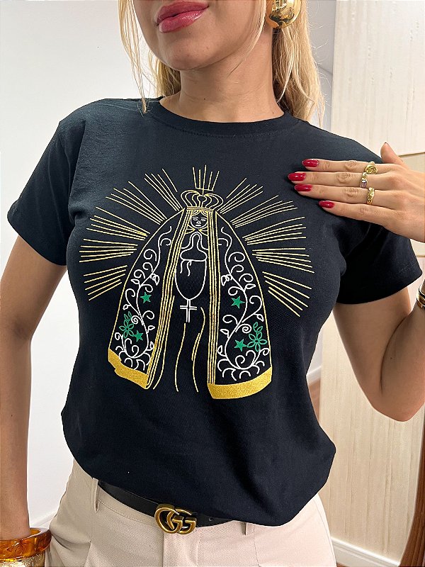 TSHIRT NOSSA SENHORA APARECIDA - PRETA