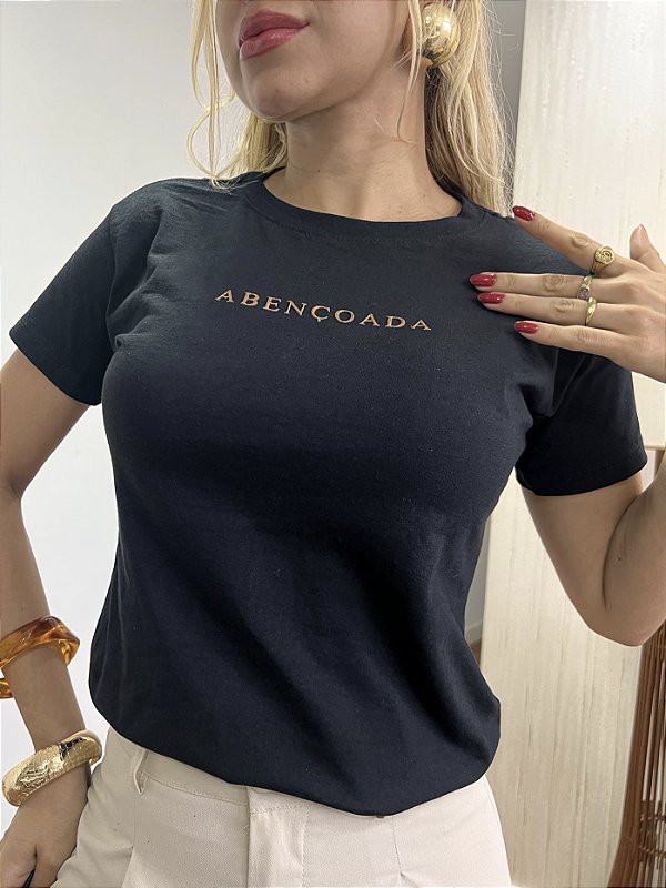 TSHIRT ABENÇOADA ALTO RELEVO - PRETA