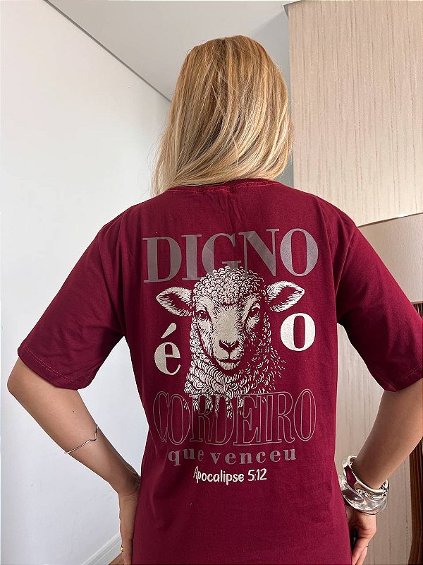 MAX TSHIRT UNISSEX MENEGOTTI DIGNO É O CORDEIRO - MARSALA