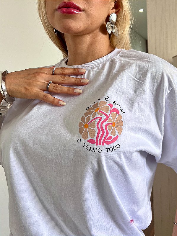 MAX TSHIRT UNISSEX MENEGOTTI DEUS É BOM - BRANCA