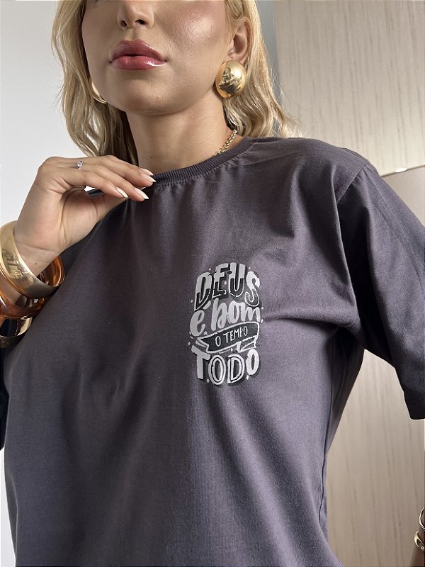 MAX TSHIRT UNISSEX MENEGOTTI DEUS É BOM - CHUMBO