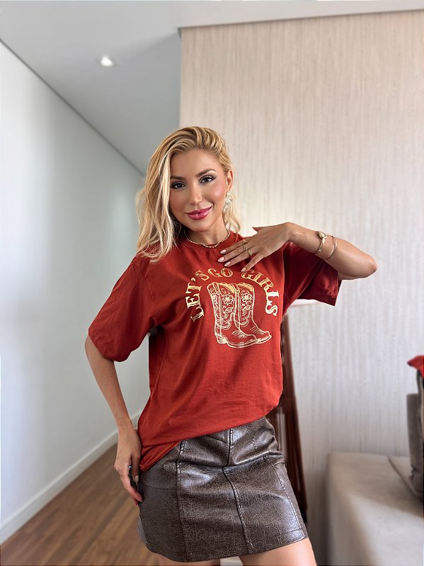 MAX TSHIRT UNISSEX MENEGOTTI COWGIRL FÓIL - TERRA COTA