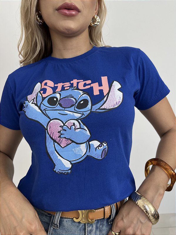 TSHIRT STITCH CORAÇÃO - AZUL BIC
