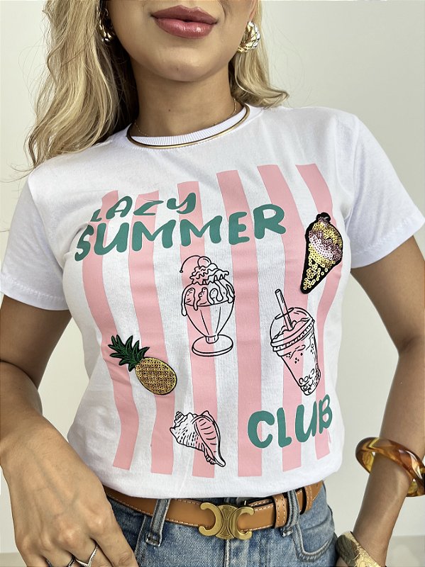 TSHIRT SUMMER CLUB - BRANCA