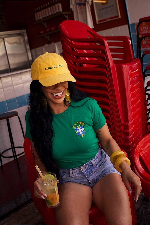 TSHIRT BRASIL BRASÃO BORDADO - VERDE