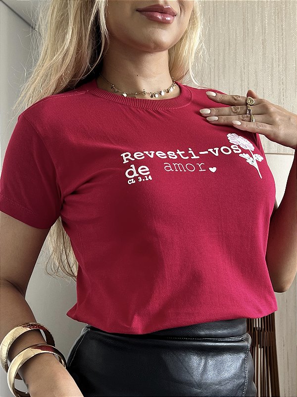 TSHIRT REVESTI-VOS DE AMOR FLOR - ROSA PINK
