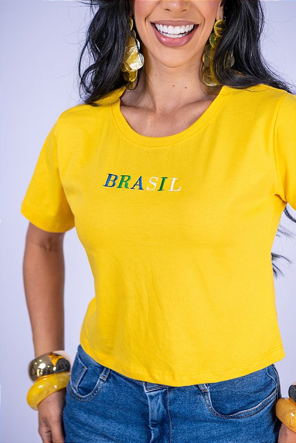 CROPPED BRASIL COLORS - AMARELO