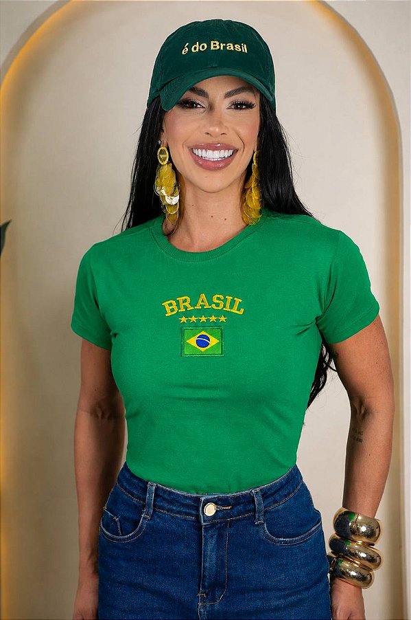 TSHIRT BRASIL ESTRELAS BANDEIRA - VERDE