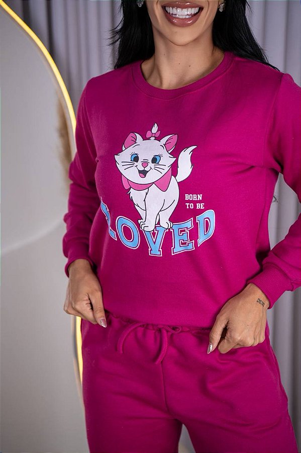 BLUSA MOLETOM GATINHA MARIE-ROSA PINK