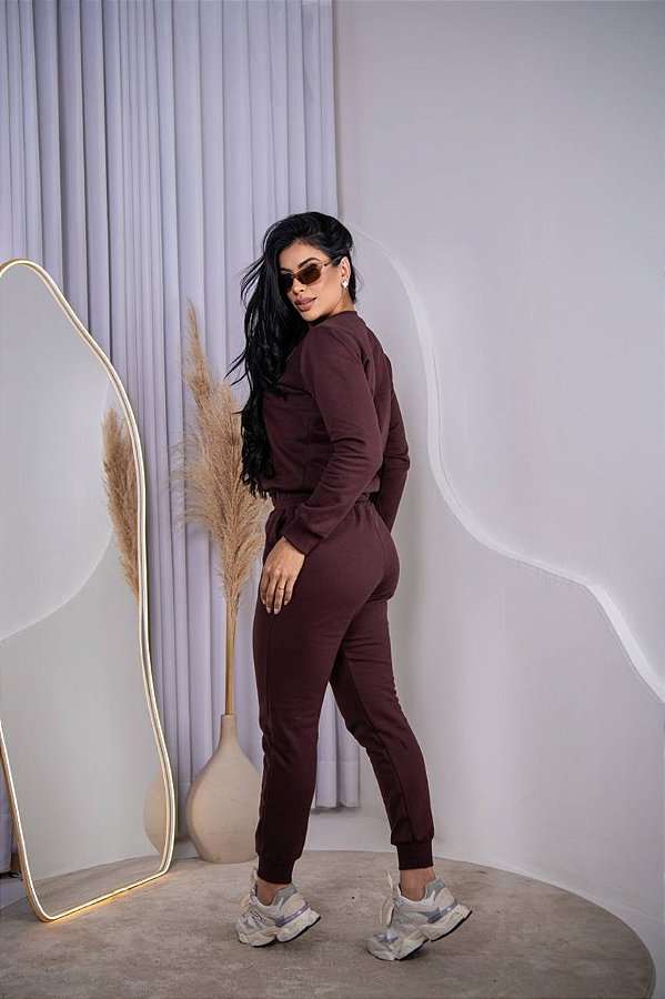 CALÇA MOLETOM FEMININO - MARROM