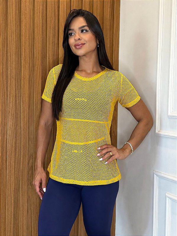 BLUSA FEMININA ARRASTÃO - AMARELO