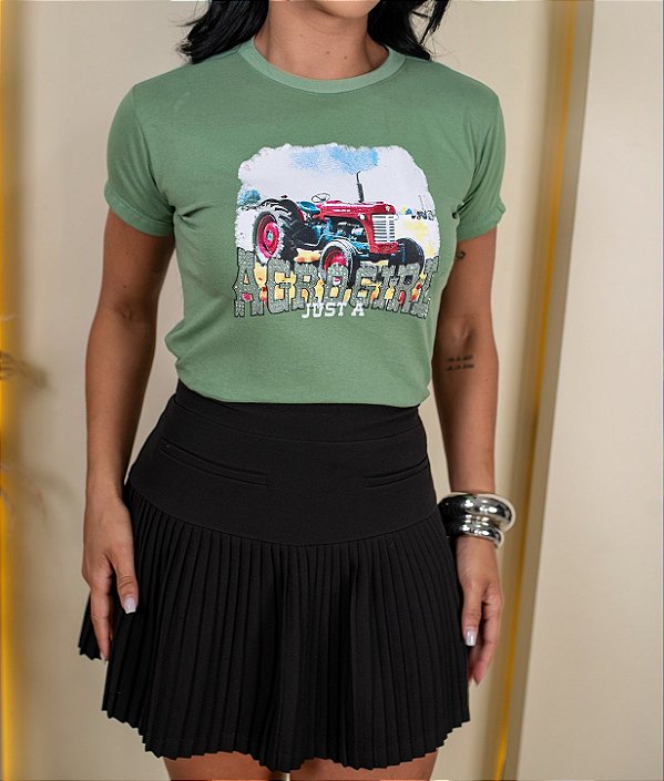 TSHIRT AGROGIRL PEDRARIA -VERDE MENTA
