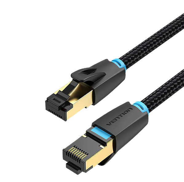 Cabo De Rede De Nylon Cat 8 Sstp 40gbps 2000mhz Vertion 2m