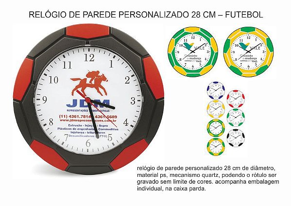 Relógio Futebol 28cm