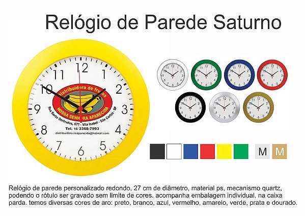 Relógio Saturno 27cm