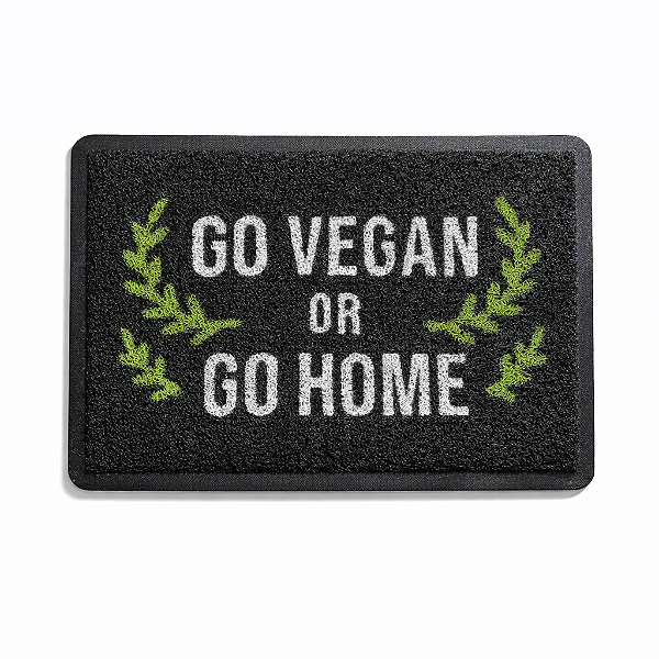 Tapete Capacho Go Vegan Or Go Home 60cmx40cm