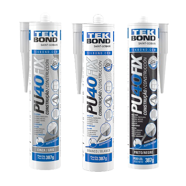 Adesivo Selante Tekbond Pu40fix em 3 CORES 387g 280ml