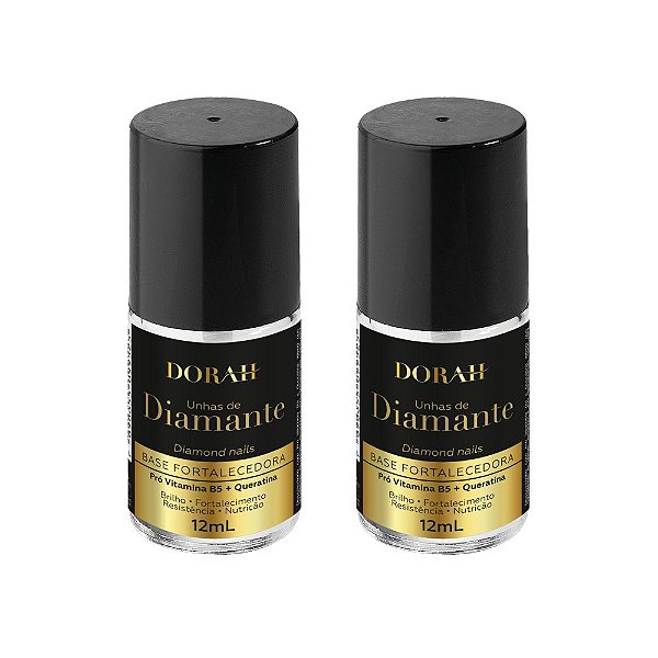 Kit com 2 Base Fortalecedora para Unhas - Unhas de Diamante - 12ml - Dorah Beauty & Wellness