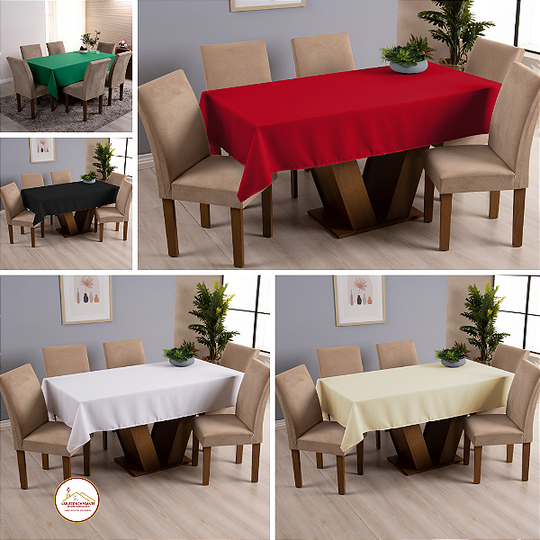 Toalha de Mesa 4 Lugares Basic 1,45x1,40m Liso 100% Poliéster Tecido Oxford