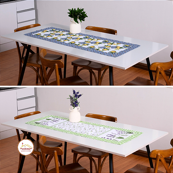 Caminho Trilho de Mesa Aparadores Balcões 01 Peça 125Mx43cm Estampado Tecido Microfibra 100% Poliéster