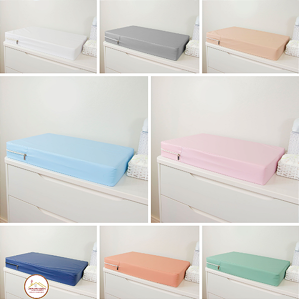 Trocador de Fraldas Para Cômoda Bebê Plus Impermeável Capa  Removível Leve e Prático - Liso