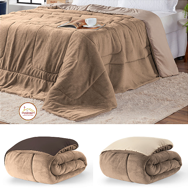 Cobertor Coberdrom Casal Queen Grande Dupla Face Manta Fleece Soft Poliéster Toque Macio