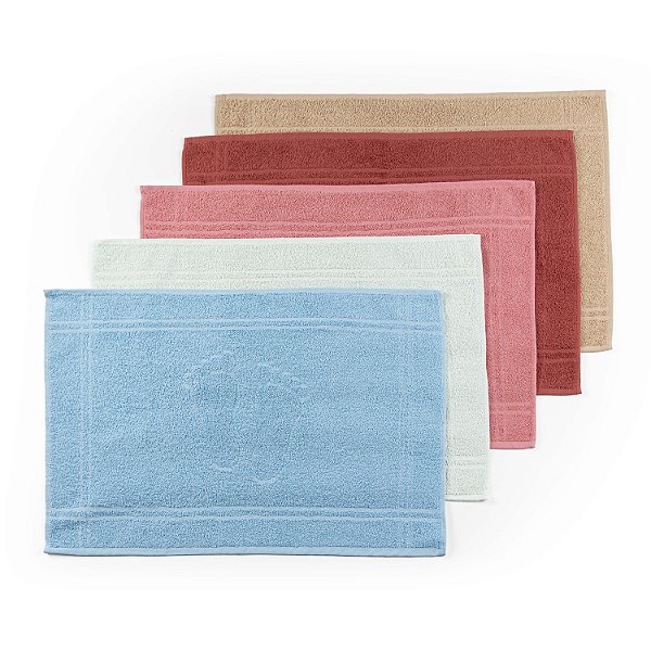 Tapete Toalha de Piso Pezinho 400g 70x45cm c/5 Peças cores Variadas