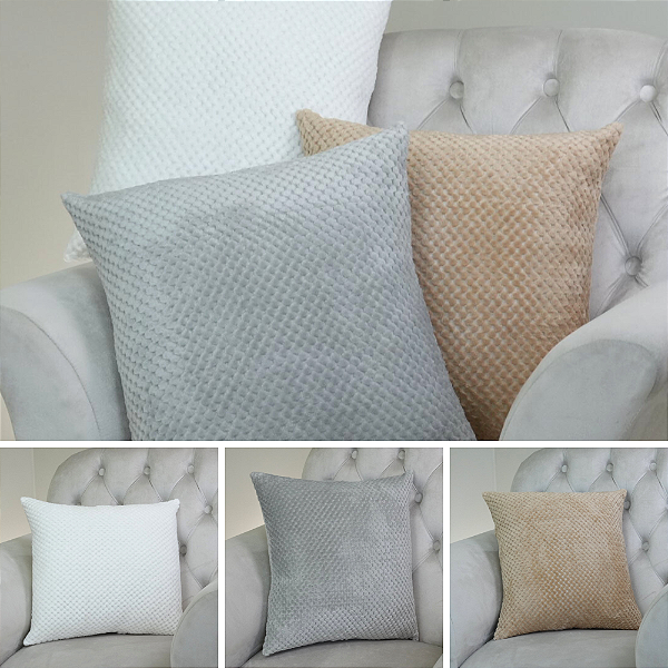Capa de Almofada  Decorativa Sofá 45x45cm Macia com Zíper Tecido Soft – 100% Poliéster