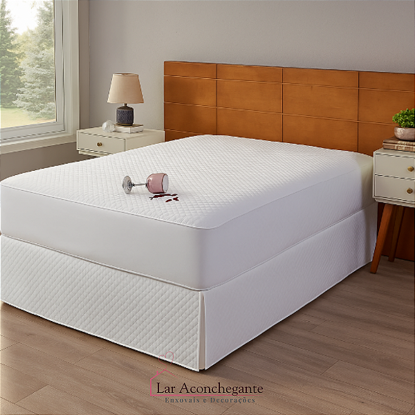 Capa Protetora de Colchão Impermeável Casal Queen  Size Matelado com Elástico