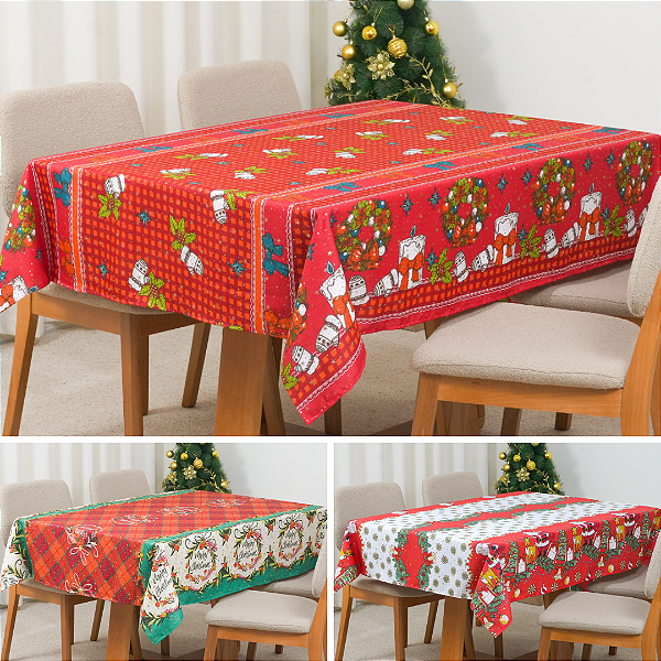 Toalha de Mesa Natal Oxford 4 Lugres 1,45x1,45