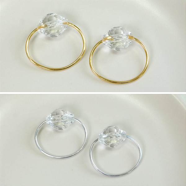 Kit 10 Pçs Anel para Guardanapo 10 Lugares Cristalino 4x3cm Argola