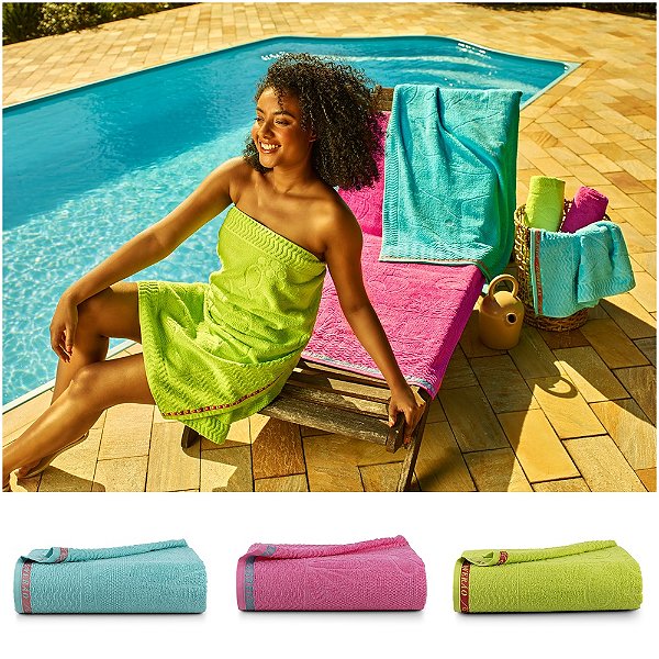 Toalha de Banho para Praia e Piscina Beach 1 Peça 100% Algodão 400g Alta Absorção