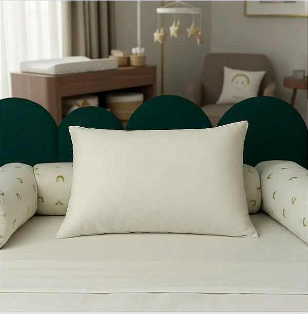 Travesseiro Bebê Berço e Carrinho Soninho Hipercal 200 Fios 30x40cm Silicone Hipoalergênico Macio