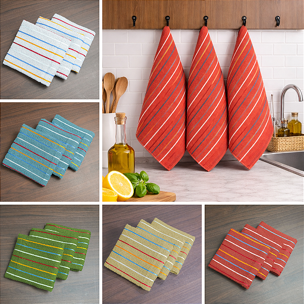 Kit 3 Pçs Pano de Copa Prato para Cozinha Atoalhado Felpuldo 100% Algodão 70x45cm