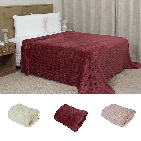 Manta Cobertor Casal Padrão e Queen Delicatta Fleece Macia 220x240cm Bolinha