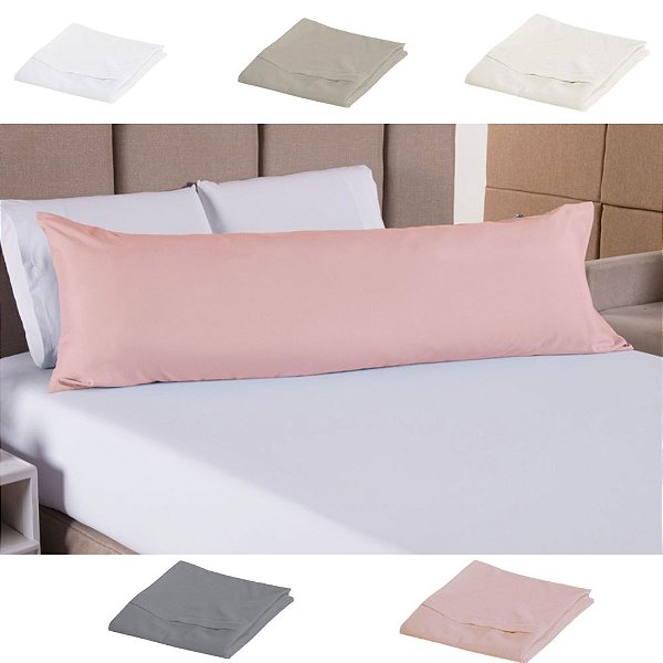 Fronha Capa Travesseiro Corpo Fofuxão Versatile Micropercal 300 Fios 146x46cm com Zíper