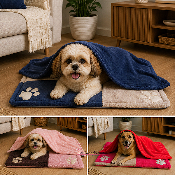 Kit Pet Inverno Pet Manta e Colchonete Soft Patinha 2 Pçs